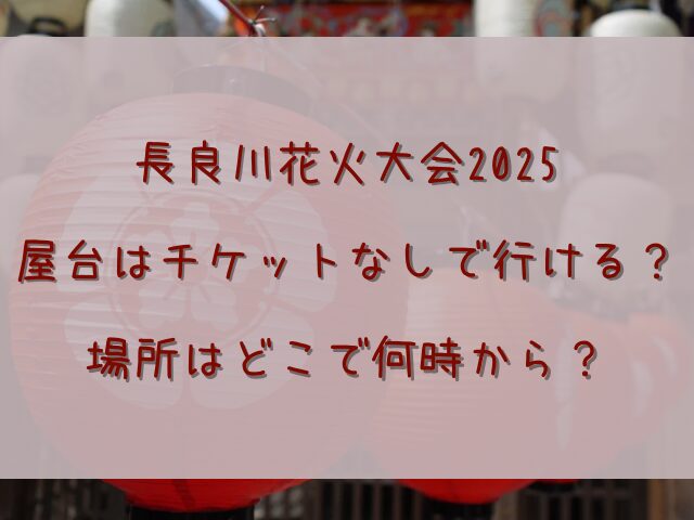 長良川花火大会2025の屋台はチケットなしで行ける？場所はどこで何時から？